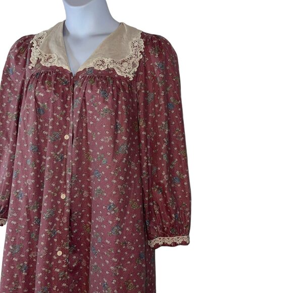 Vintage Handmade Hand Crafted Prairie Maxi Dress Womens L Lightweight Floral - Picture 5 of 9